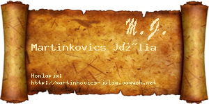 Martinkovics Júlia névjegykártya
